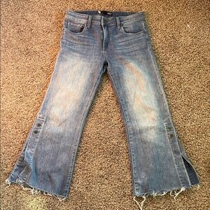 Kut from the Kluth | Kelsey | High Rise Ankle Flare Jeans with Distressed Hem